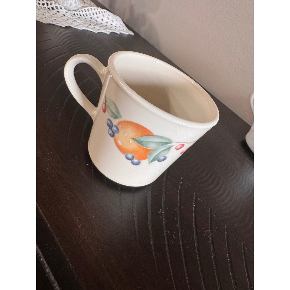Corning USA Vintage Fruit Coffee Mug Orange Blueberry Ceramic Cup 40 A